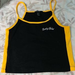 Black and yellow crop top
